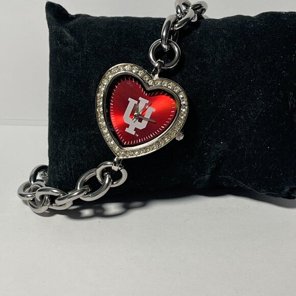 Indiana Hoosiers NCAA Heart Stainless-Steel Bracelet Watch by Game Time NEW - Picture 3 of 5